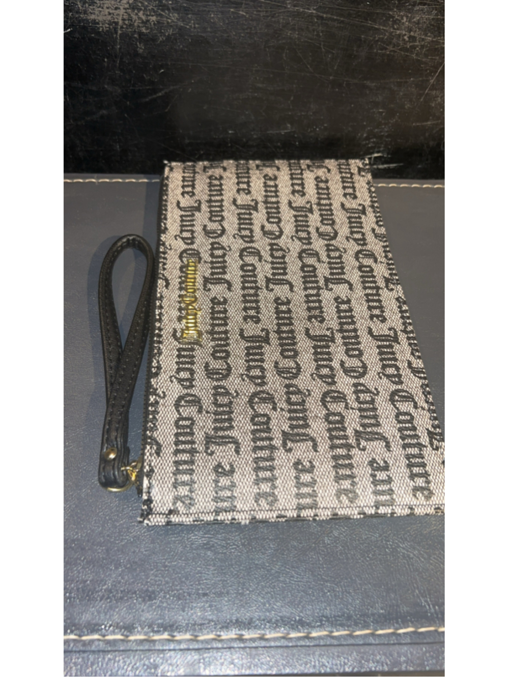 Women's Juicy Couture Wristlet Clutch One Size Black White - Picture 2 of 5